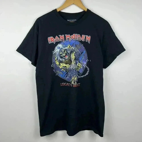 Iron Maiden Legacy of the Beast Graphic Tee - Vintage Black T-Shirt - Picture 1 of 4